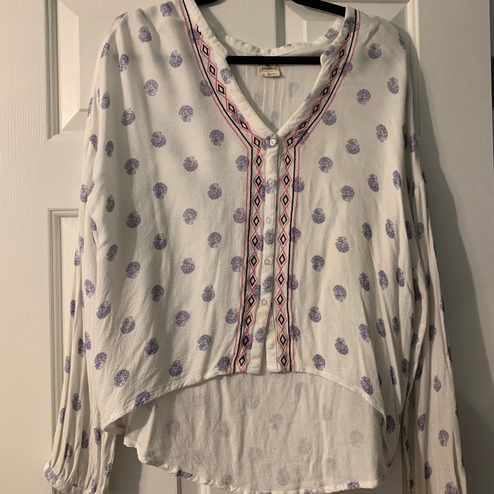 O'Neill Long Sleeve Casual Cropped Blouse